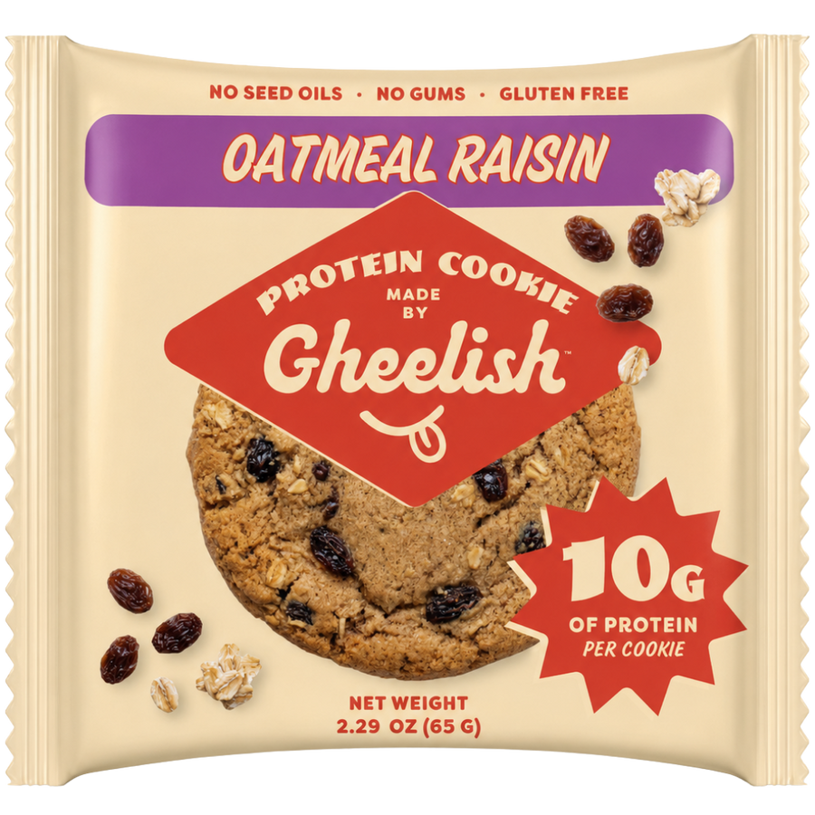 Oatmeal Raisin protein cookie packaging