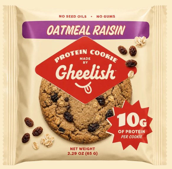 Oatmeal Raisin protein cookie package