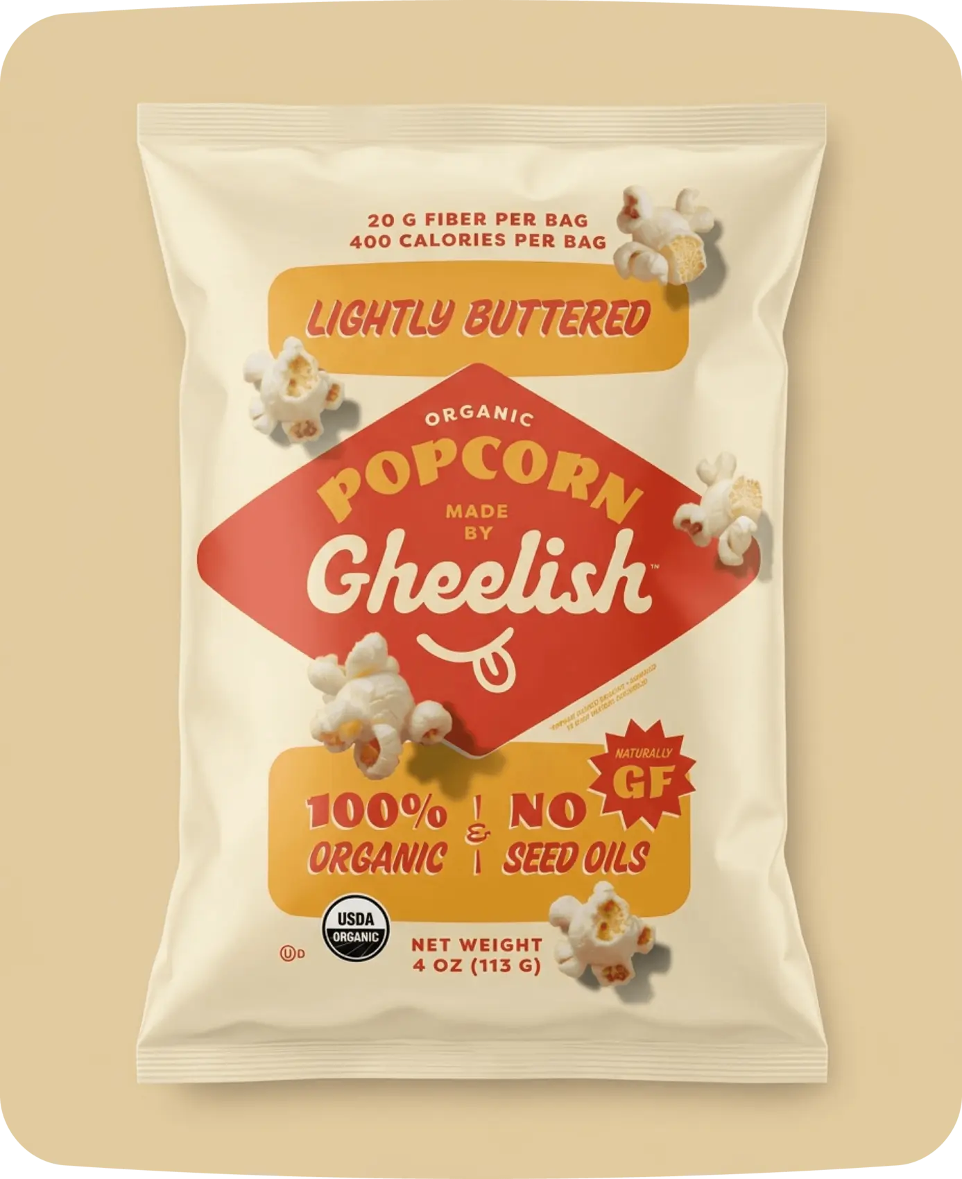 Lightly Buttered Organic Popcorn
