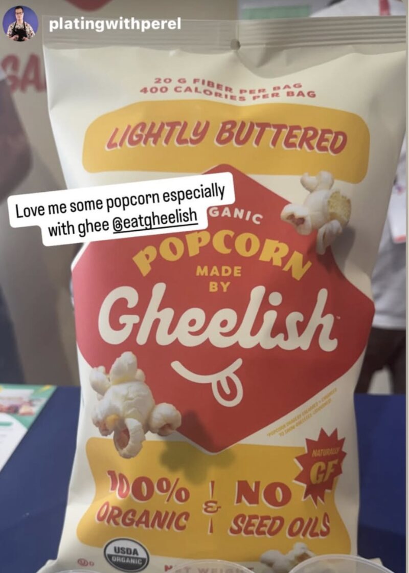 Lightly Buttered Gheelish popcorn shared on social media
