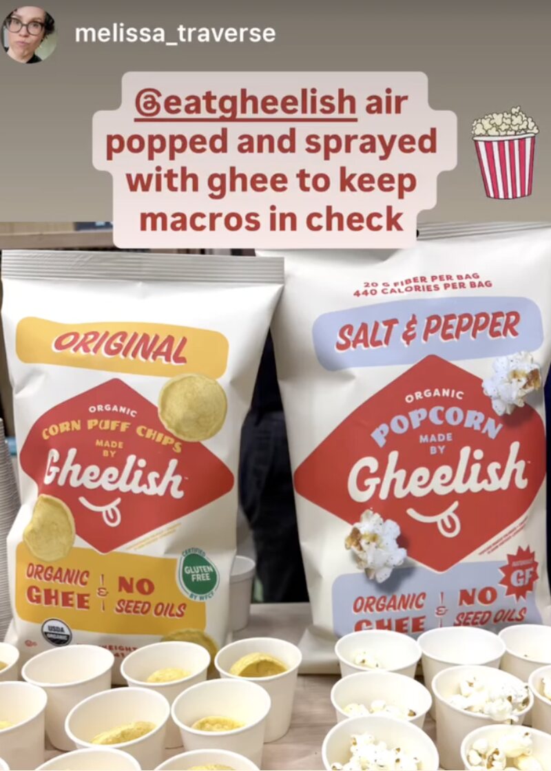 Gheelish popcorn and chips shared on social media