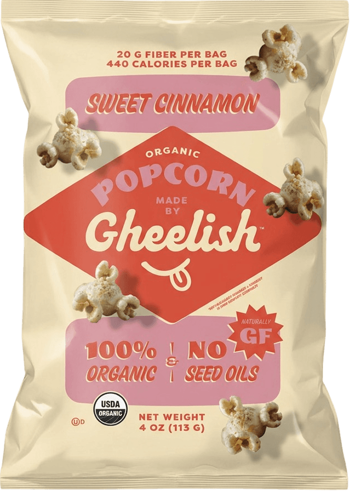 Sweet Cinnamon Gheelish organic popcorn