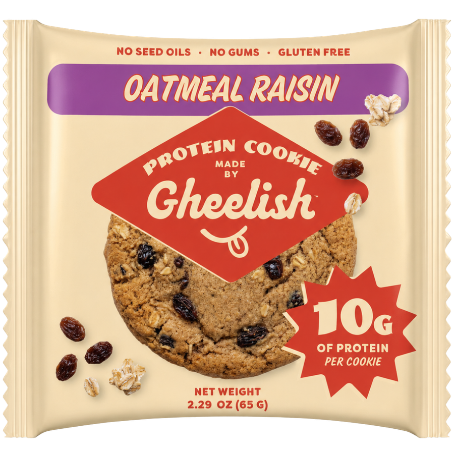Oatmeal Raisin protein cookie package